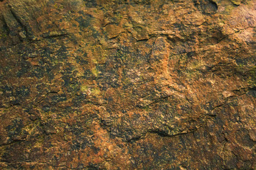 Background and black marble. Bedrock Stone In the forest near the waterfall