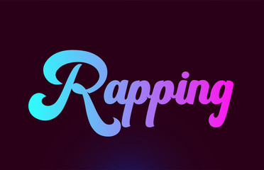 Rapping pink word text logo icon design for typography