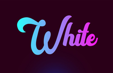 White pink word text logo icon design for typography