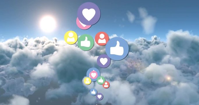 Moving social media icons 4k