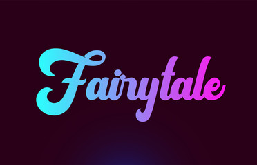 Obraz premium Fairytale pink word text logo icon design for typography