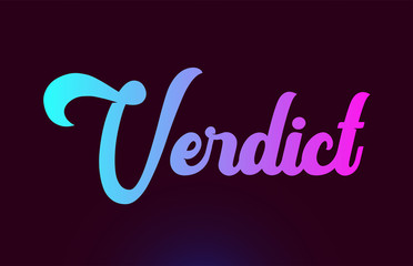 Verdict pink word text logo icon design for typography