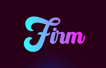 Firm pink word text logo icon design for typography
