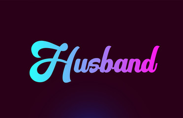 Husband pink word text logo icon design for typography