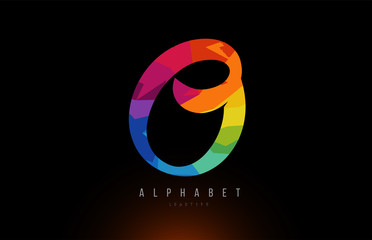 O alphabet letter rainbow colored logo company icon design