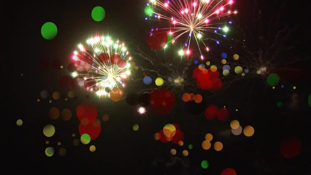 Fireworks and bokeh lights