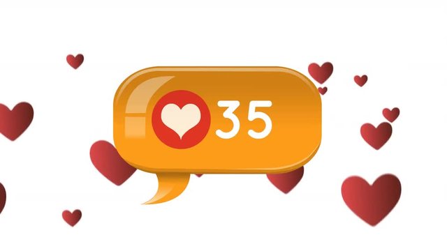 Floating hearts with numbers