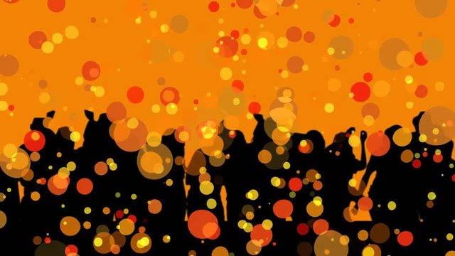 Silhouette of a group of people dancing 