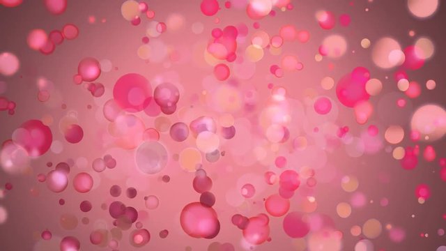 Pink bubbles moving towards the center of the screen