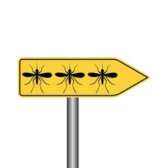 Mosquito silhouette road sign