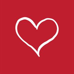 Heart doodle, handmade love icon.