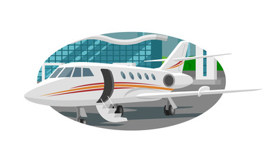 Private jet vector icon. Business jet illustration
