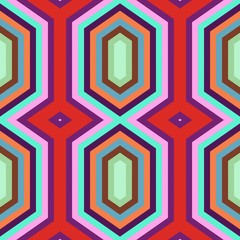 simple modern seamless geometric hexagon style. old mauve, medium aqua marine and coffee colors. pattern illustration for wallpaper, fashion garment design, wrapping paper or texture