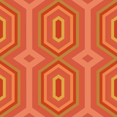 abstract hexagon backdrop style. coffee, peru and golden rod colors. seamless pattern for wallpaper, fashion garment design, wrapping paper or texture