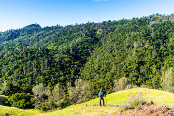 Man Hiking in the Mountains