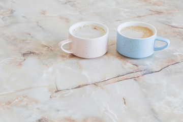 cup of coffee on marble table