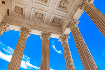 Maison Carree Roman temple in Nimes, France