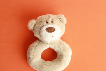 brown teddy bear rattle