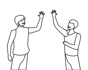 couple of businessmen avatars characters