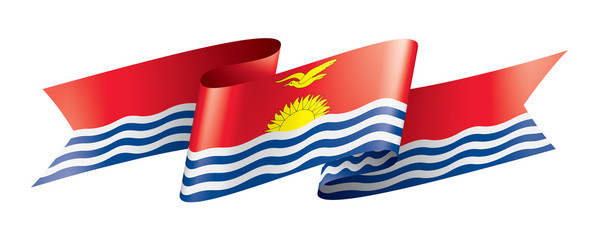 Kiribati flag, vector illustration on a white background