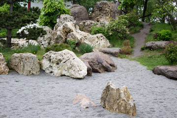 rock with garden landscaping