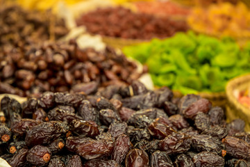 Exhibition dry fruits in the market