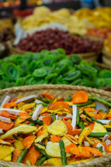 Exhibition dry fruits in the market