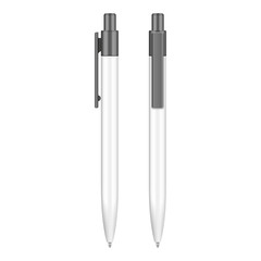 Gray Ballpoint Pen, Pencil, Marker Set Of Corporate Identity And