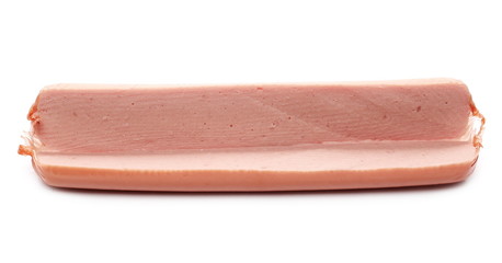 Hot dog slice isolated on white background 