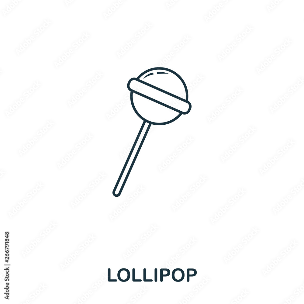 Poster lollipop icon outline style. creative thin design from baby things icon collection. pixel perfect si