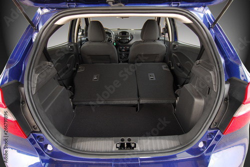 car trunk with rear seats folded