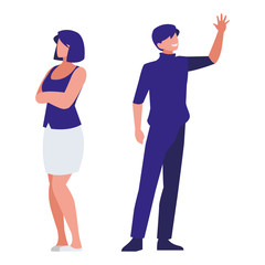 business couple avatars characters