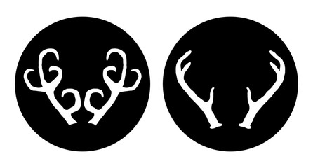 Hand drawn deer antlers set