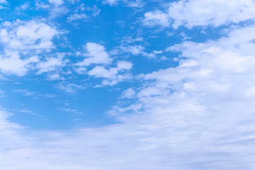 light fluffy clouds on a bright blue sky