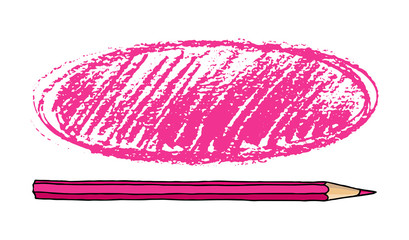 Pink pencil hatched hand drawn frame