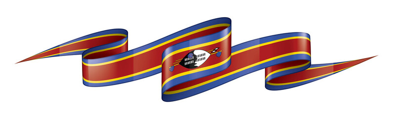 Swaziland flag, vector illustration on a white background