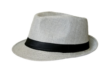 Silver Grey Hat Isolated on White Background