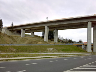 Highway bridge over the local road