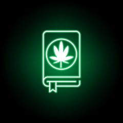 marijuana book outline icon in neon style. Can be used for web, logo, mobile app, UI, UX