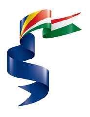 Seychelles flag, vector illustration on a white background