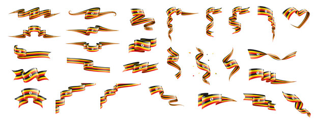 Uganda flag, vector illustration on a white background