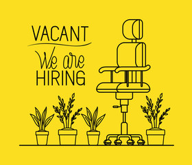 office chair with vacant message