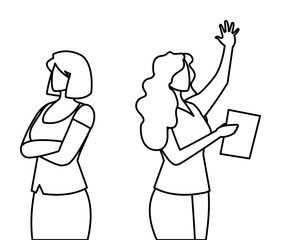 elegant businesswomen avatars characters