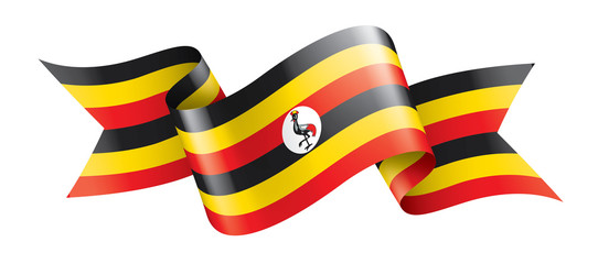 Uganda flag, vector illustration on a white background