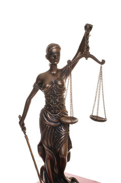 Statue Of Justice Isolated On The White Background