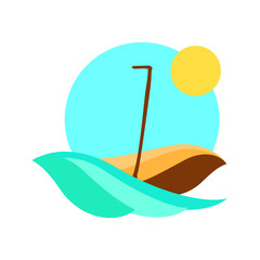 Type summer art gradient sea view sun numbers ampersand round design letters blue sand