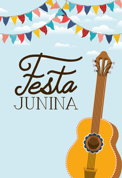 festa junina with guitar instrument