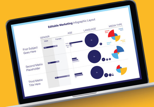 Editable Marketing Infographic with Multiple Graphs