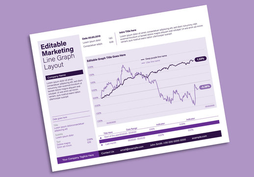 Editable Infographic with a Sidebar, Line Graph, and Purple Accents