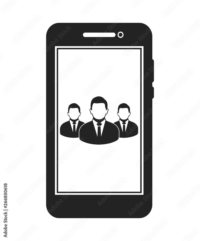Poster mobile user group icon. flat style vector eps.